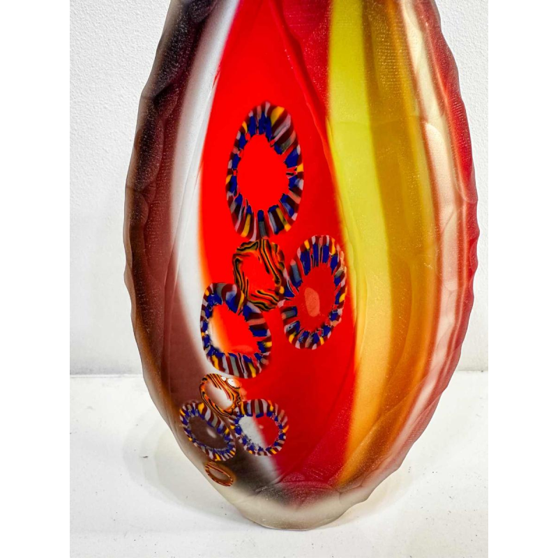 Davide Salvadore in Murano, abstract glass vase, late 20th century.