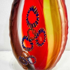 Davide Salvadore in Murano, abstract glass vase, late 20th century.