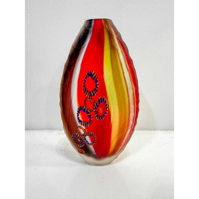 Davide Salvadore à Murano, vase abstrait en verre, fin XXe s
