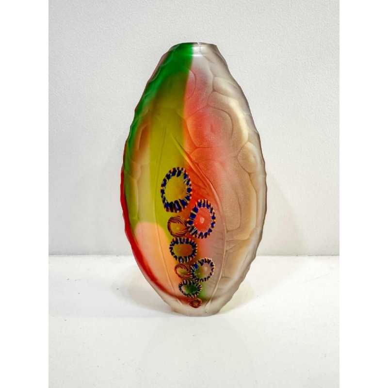Davide Salvadore à Murano, vase abstrait en verre, fin XXe s