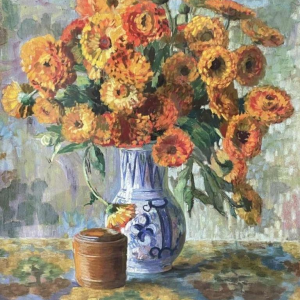 Berthe SERRURE (1891-1985) “Bouquet of flowers” mixed technique 60x50 cm
