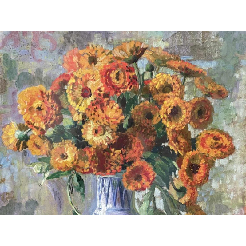 Berthe SERRURE (1891-1985) “Bloemenboeket” gemengde techniek 60x50 cm