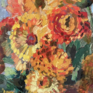 Berthe SERRURE (1891-1985) “Bouquet of flowers” mixed technique 60x50 cm