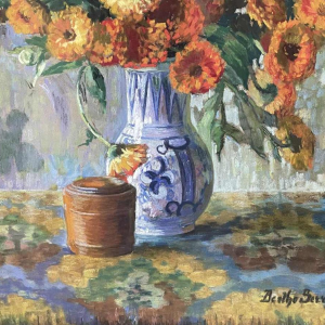 Berthe SERRURE (1891-1985) « Bouquet de fleurs » technique mixte 60x50 cm
