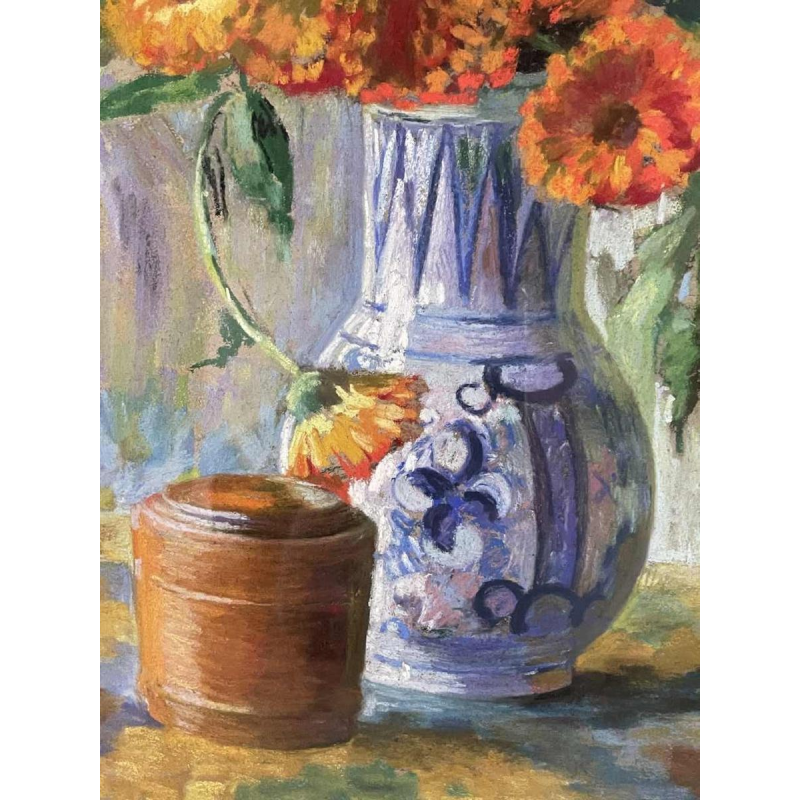 Berthe SERRURE (1891-1985) “Bloemenboeket” gemengde techniek 60x50 cm