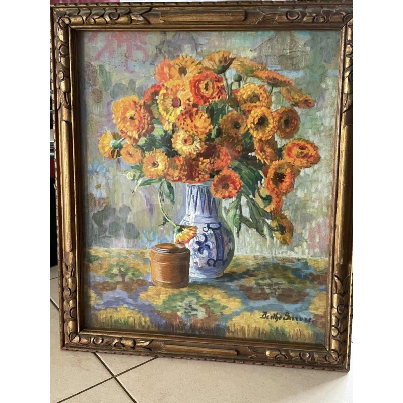 Berthe SERRURE (1891-1985) “Bouquet of flowers” mixed technique 60x50 cm