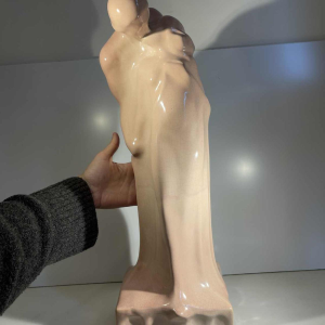CRIS AGTERBERG / ROGER GUERIN 'Le baiser' sculpture couple enlacé, céramique craquelée Art Déco, Grès de Bouffioulx ca 1940