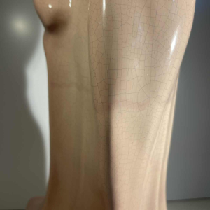 CRIS AGTERBERG / ROGER GUERIN 'Le baiser' sculpture couple enlacé, céramique craquelée Art Déco, Grès de Bouffioulx ca 1940