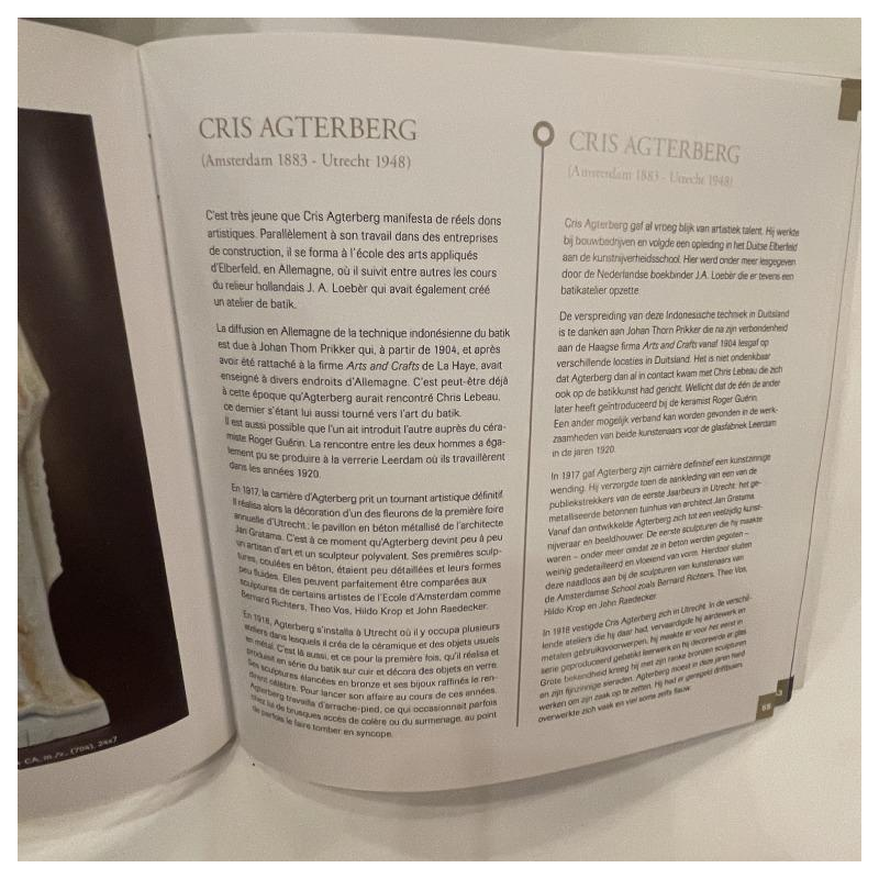 CRIS AGTERBERG / ROGER GUERIN 'Le baiser' sculpture couple enlacé, céramique craquelée Art Déco, Grès de Bouffioulx ca 1940