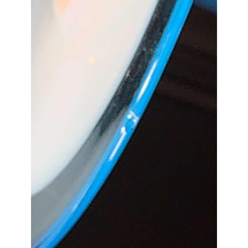 Gino Vistosi (Murano), blauwe design kroonluchter, 36 glazen schijfplaten, 1960