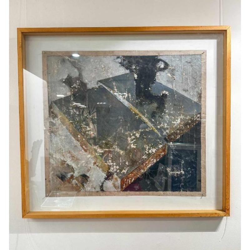 Nicolas Wolkenar, composition abstraite, technique mixte