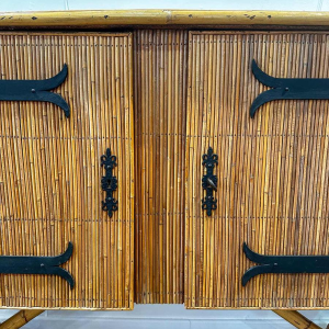Audoux-Minnet, bamboo and rattan enfilade, ca 1970