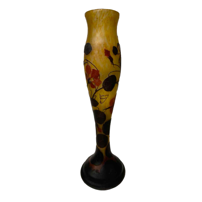 DAUM - Grand vase - Nancy - Croix de Lorraine aux Capucines - Circa 1905