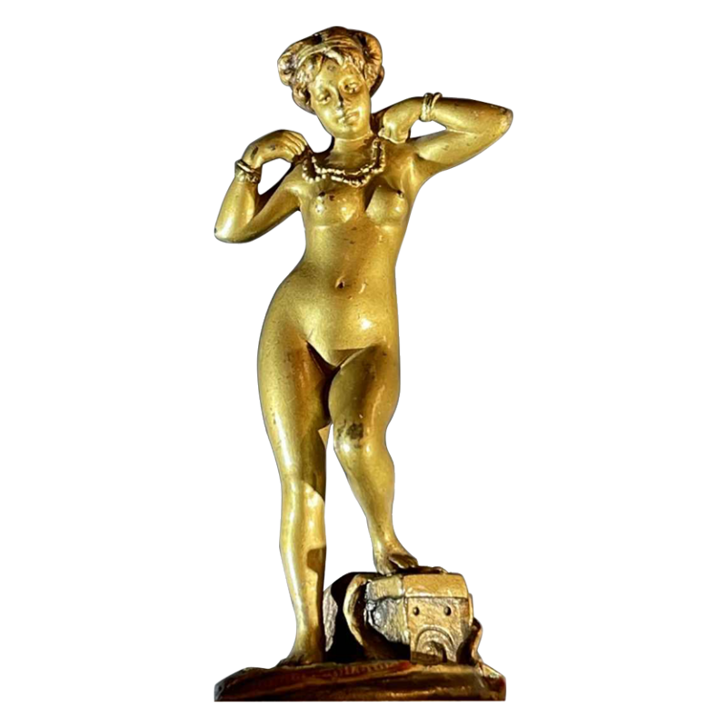 Oriëntalist Wenen Brons, Sculptuur "Naakte Vrouw" 951/25 Art Nouveau, ca 1900