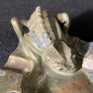 CHARLES GREBER, Vide Poche en Grès, Sculpture Animalière au Caméléon, ca 1930