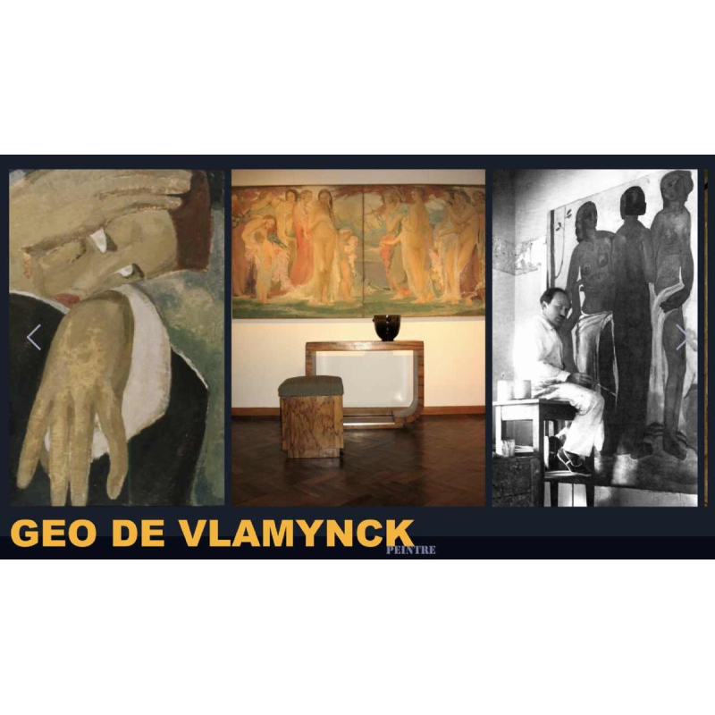 GEORGES (Ge´o) DE VLAMYNCK 'Nu de Femme Abstrait B' tableau / peinture / technique mixte, fusain encre craie sur papier 