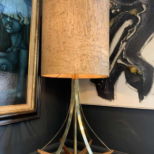 ADRIAN PEARSALL / MODELINE USA Architectural Table Lamp brass / Walnut 1950s