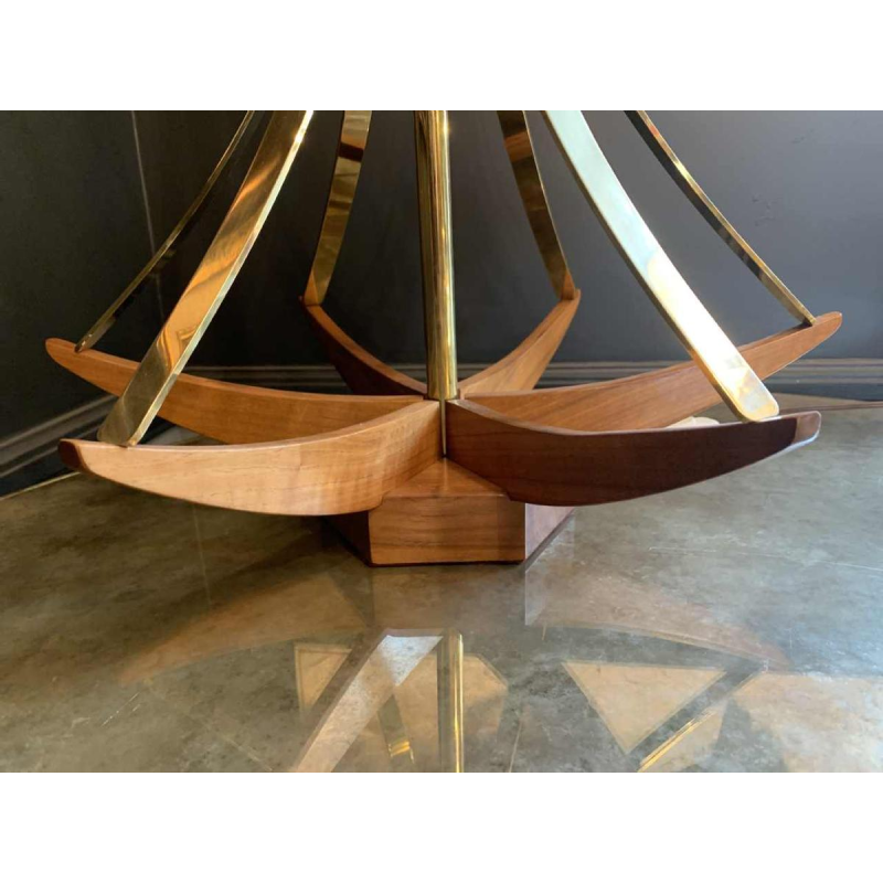 ADRIAN PEARSALL / MODELINE USA Lampe à Poser Architecturale laiton & Noyer 1950s