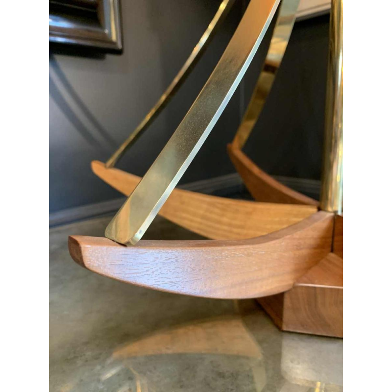 ADRIAN PEARSALL / MODELINE USA Lampe à Poser Architecturale laiton & Noyer 1950s