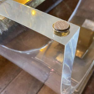 CHARLES HOLLIS JONES, Lucite & Brass Hollywood Dining Table, 1970s