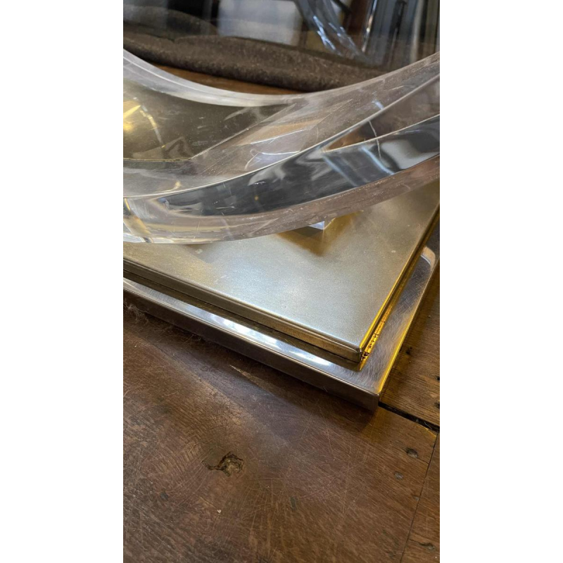 CHARLES HOLLIS JONES, Lucite & Brass Hollywood Dining Table, 1970s