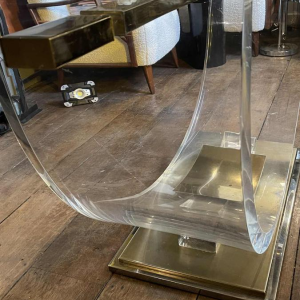 CHARLES HOLLIS JONES, Lucite & Brass Hollywood Dining Table, 1970s