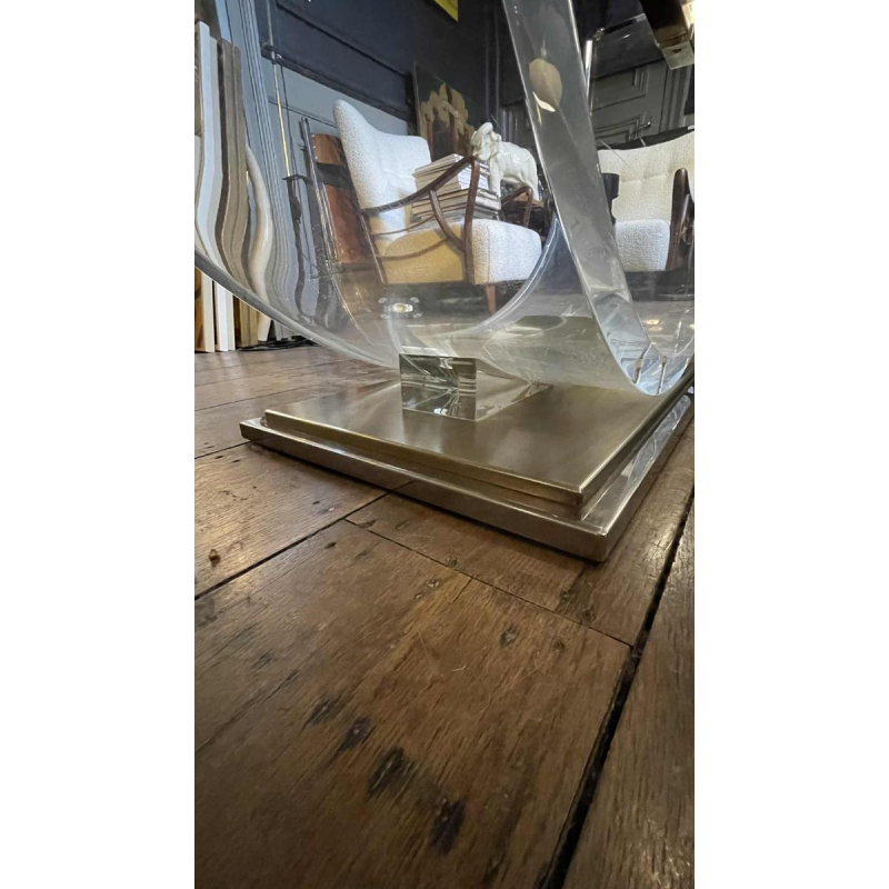 CHARLES HOLLIS JONES, Lucite & Brass Hollywood Dining Table, 1970s