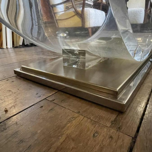 CHARLES HOLLIS JONES, Eettafel, Plexiglas & Messing Hollywood Regency, 1970s