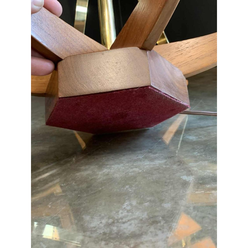 ADRIAN PEARSALL / MODELINE USA Architecturale tafellamp messing / walnoot 1950s