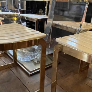 CHARLES HOLLIS JONES, Lucite & Brass Hollywood Dining Table, 1970s