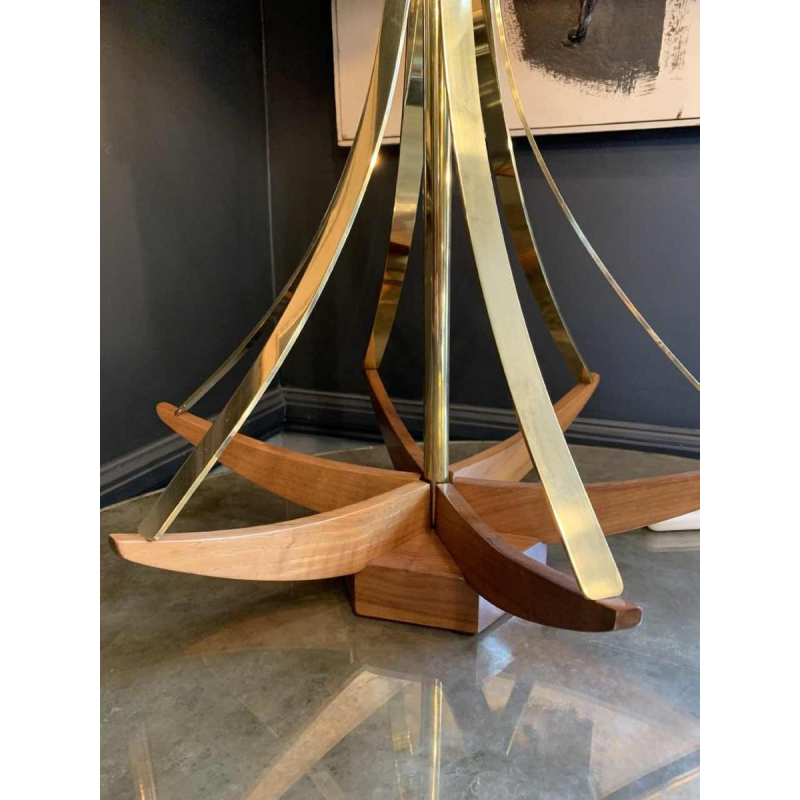 ADRIAN PEARSALL / MODELINE USA Architecturale tafellamp messing / walnoot 1950s