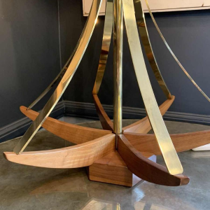 ADRIAN PEARSALL / MODELINE USA Lampe à Poser Architecturale laiton & Noyer 1950s