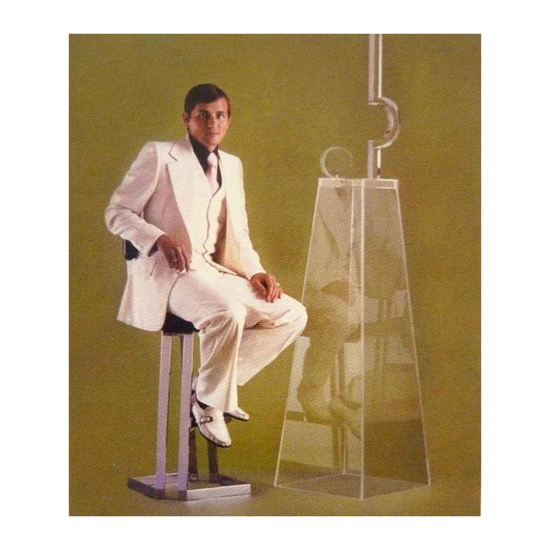 CHARLES HOLLIS JONES, Table de Salle à Manger, Plexiglass & Laiton Hollywood Regency 1970s