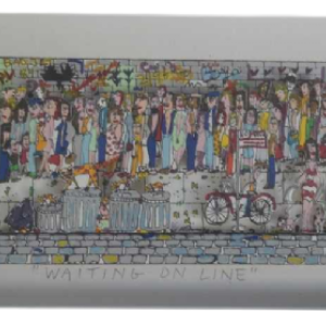 James Rizzi, sérigraphie en 3D “Waiting in line“ 162/175, 1987