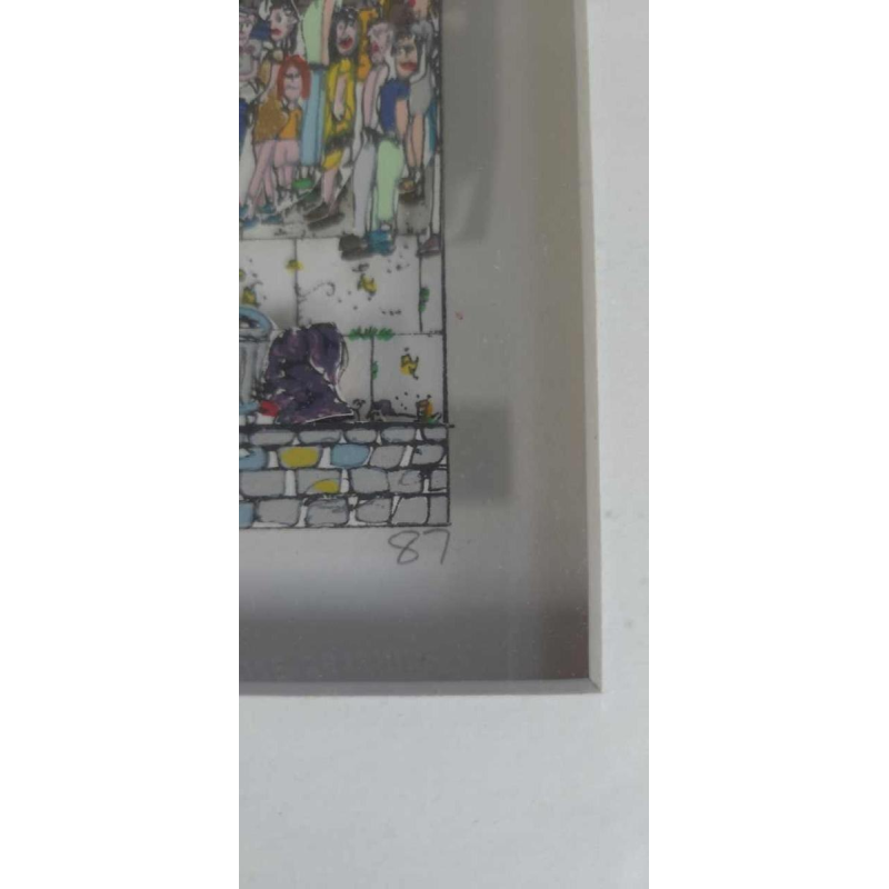 James Rizzi, 3D zeefdruk “Wachten in de rij” 162/175, 1987