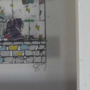 James Rizzi, sérigraphie en 3D “Waiting in line“ 162/175, 1987