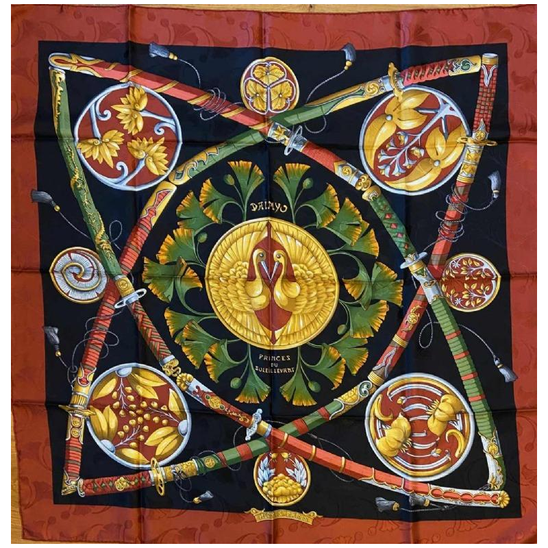 HERMES- Carré-Foulard en Soie - DAÏMYO par Francoise Faconnet