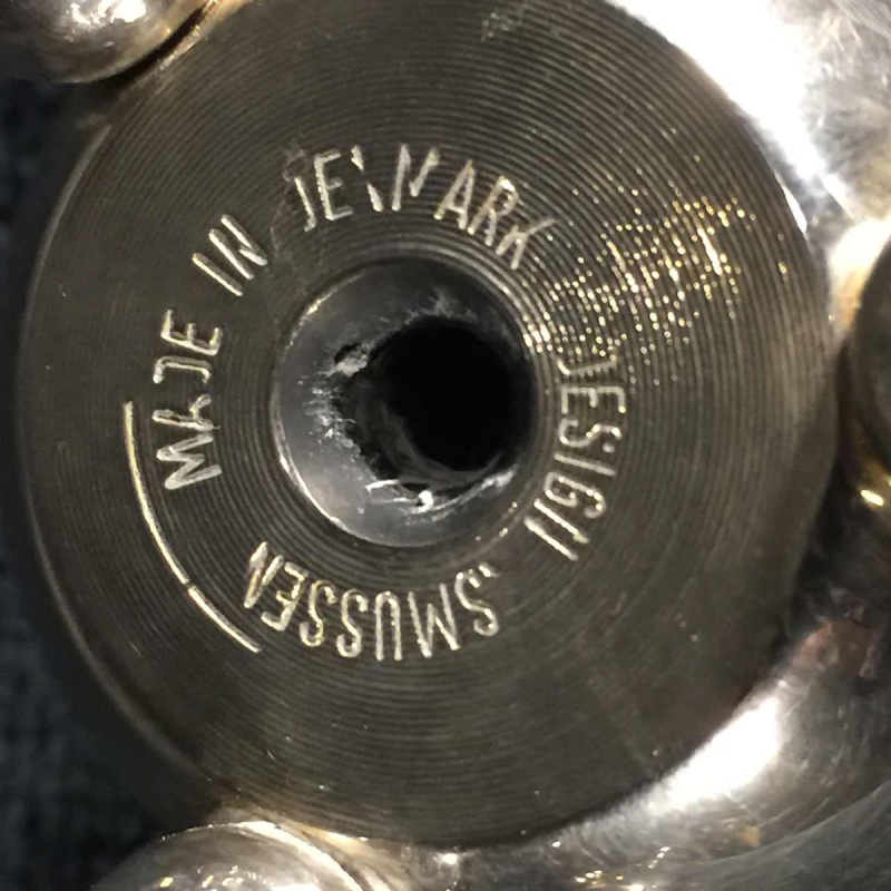 Hugo Asmussen, set of 2 candlesticks (Denmark), alpaca (bronze), circa 1960