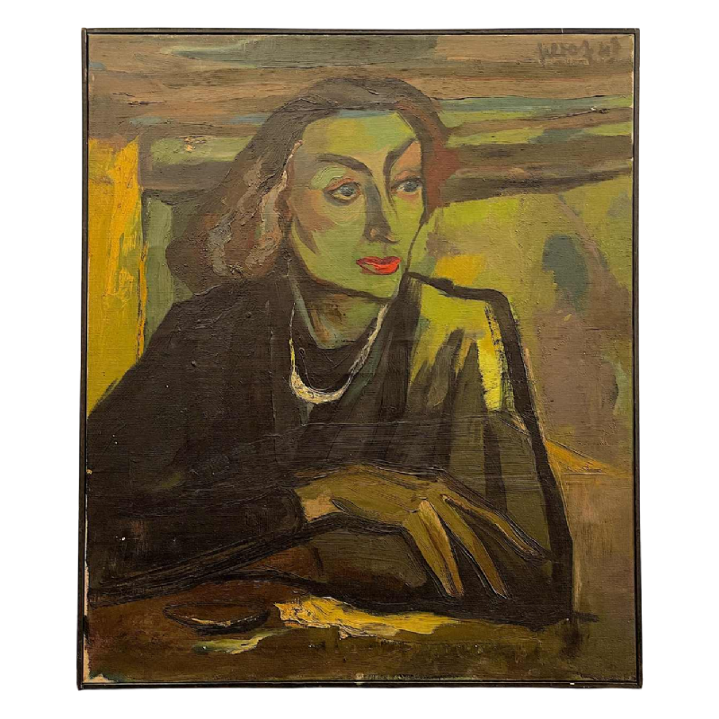 LUC PEROT 'Colette' vrouwenportret fauvistisch, olieverf op doek 1947