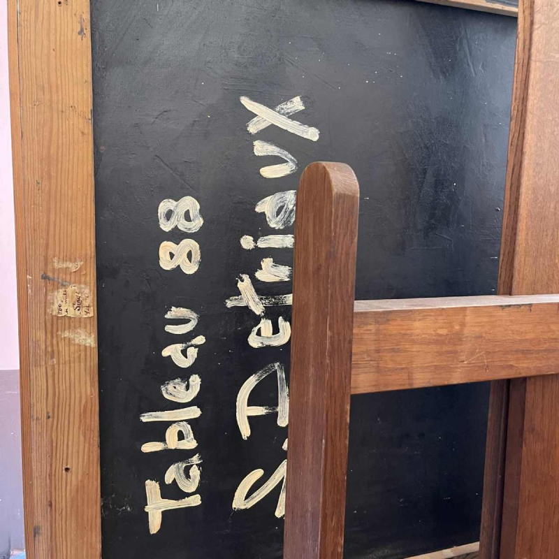 Serge Detriaux “Stadskaart” abstract schilderij olieverf op paneel, ca. 1988