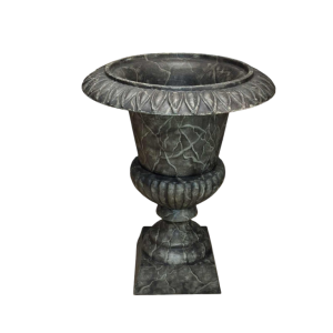 Paar tuinbakken / tuinvazen van gepatineerd gietijzer, tweede helft 20e eeuw