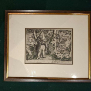 Set of 4 engravings on paper, 17th c and 19th c