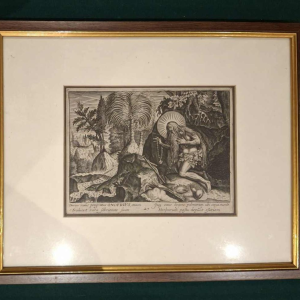 Set of 4 engravings on paper, 17th c and 19th c