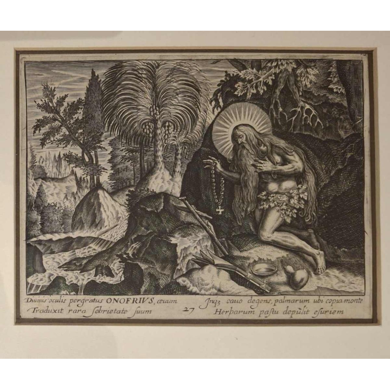 Set of 4 engravings on paper, 17th c and 19th c