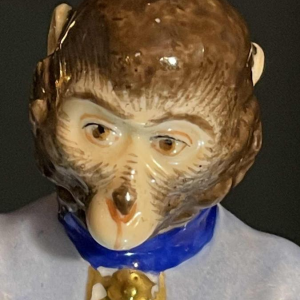 " Singerie " Porselein VOLKSTEDT, Groep van 7 Apen Orkestmuzikanten Band, 1950's