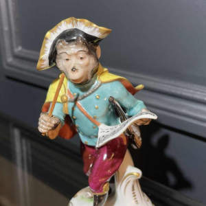 " Singerie " Porcelaine VOLKSTEDT, Groupe de 7 Singes Orchestre Musiciens, 1950s