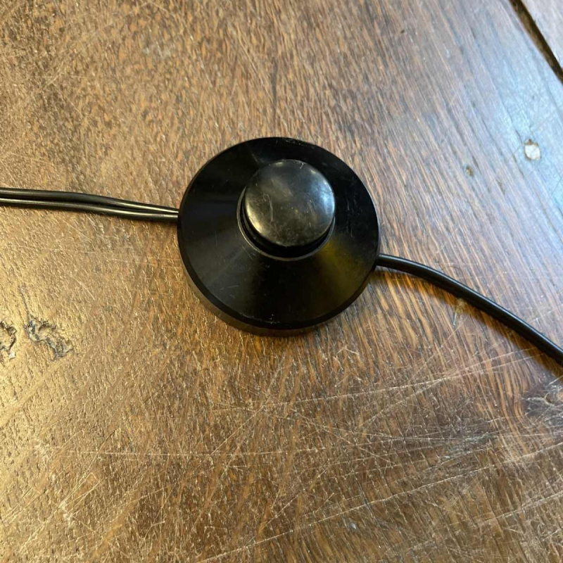 Vintage staande lamp, Mathieu Mategot stijl, staal, touw en opaline, ca 1950