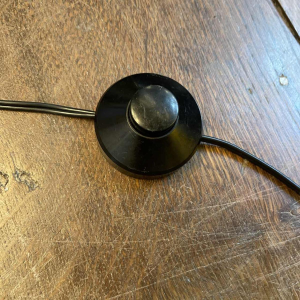 Vintage staande lamp, Mathieu Mategot stijl, staal, touw en opaline, ca 1950