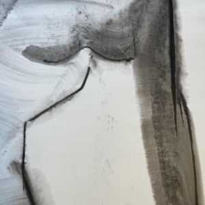 GEORGES (Géo) DE VLAMYNCK Nu de Femme Abstrait C painting / mixed media, charcoal ink chalk on wet paper