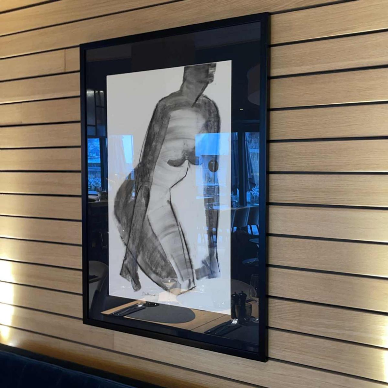 GEORGES (Géo) DE VLAMYNCK Nu de Femme Abstrait C painting / mixed media, charcoal ink chalk on wet paper